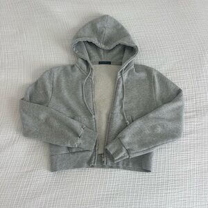 Brandy Melville Cropped Zip-Up Hoodie